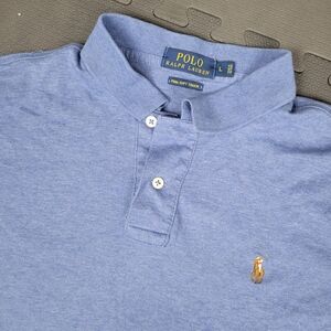 Ralph Lauren Polo Blue Short Sleeve Shirt Pony Logo Men's L Pima Soft Touch
